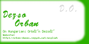 dezso orban business card